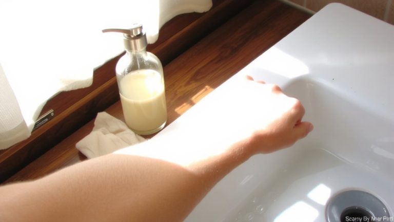 after showering skin damp