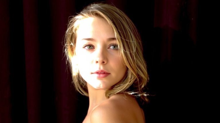 blonde hair green eyes