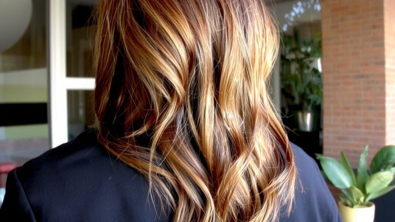 bold highlights on dark hair