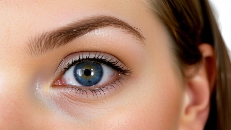 brown eyeliner enhances blue eyes