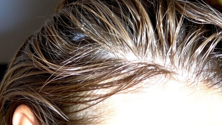 brush scalp to distribute oils
