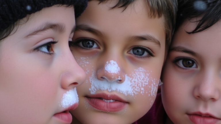 frosty metallic holiday faces