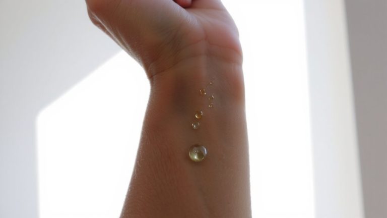 perfume blooming on skin