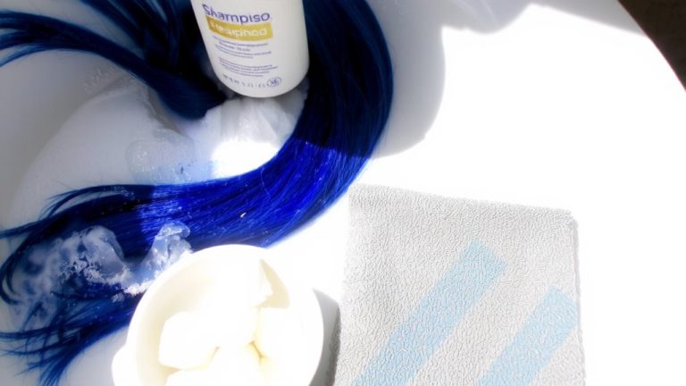 removing stubborn blue hair color