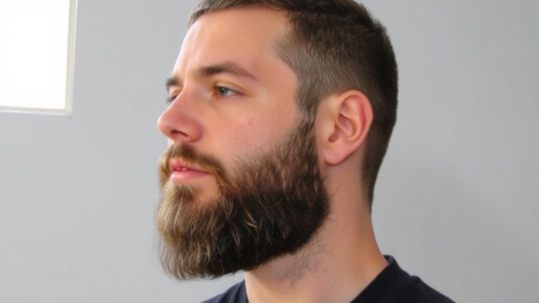 trimmed short beard