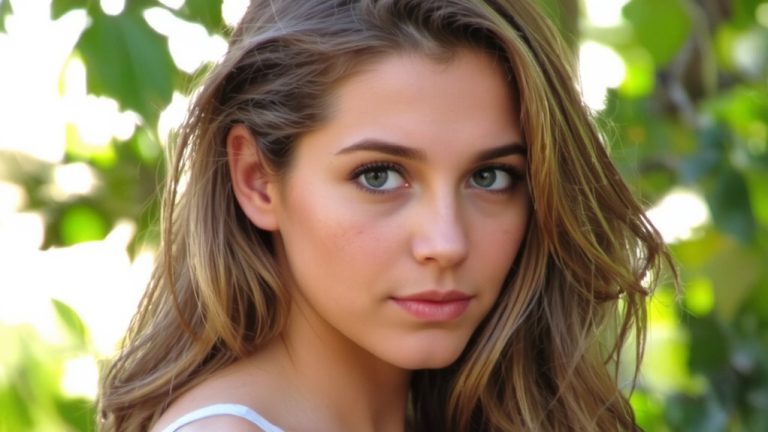 warm copper tones enhance blue eyes