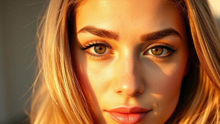blonde hair brown eyes