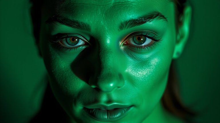 bright green face paint