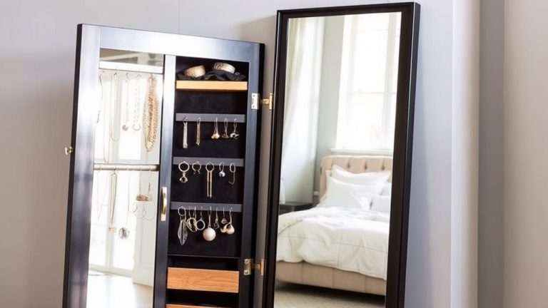 mirror with jewelry storage