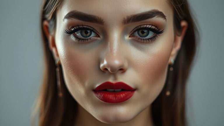 red lips glamour