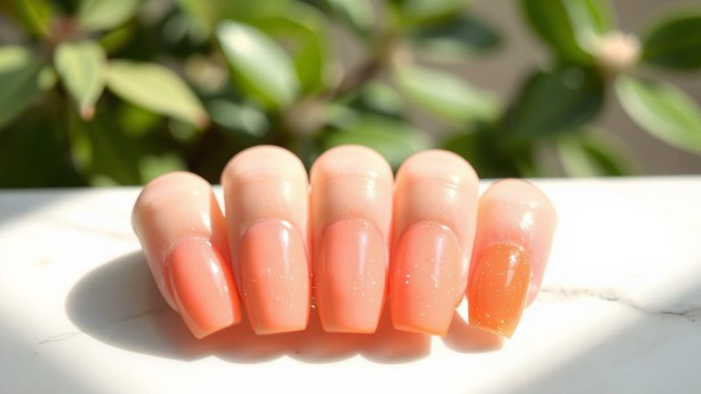 sheer peach nail glow