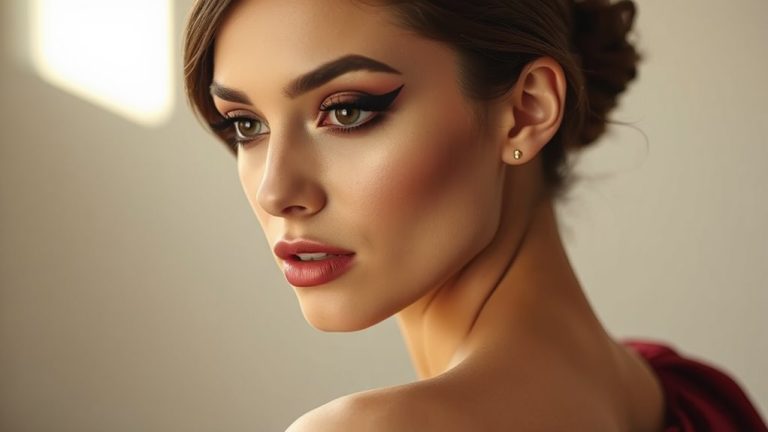 smoky eyes and red lips